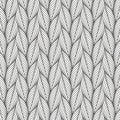 Abstract linear leaves vector pattern, repeating small skeleton leaf, clean stylish vector for background