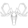 Abstract polygonal head of moose. Geometric vector illustration.