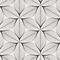 Abstract linear petal flower. Vector pattern.