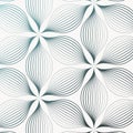 Abstract linear petal flower. Vector pattern.