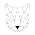 Abstract geometric cat's head. Linear polygon animal of the feline family Royalty Free Stock Photo
