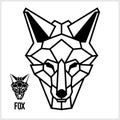Abstract linear polygonal head of a Fox. Vector.