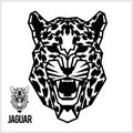 Abstract linear polygonal head of a Jaguar. Vector.