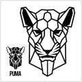 Abstract linear polygonal head of a Puma. Vector.