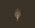 Abstract linear tree logo. Elegant garden sign. Eco nature concept. Premium logotype. Vector illustration.