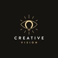 Abstract lineart creative Vision logo icon, eye and light bulb logo icon vector template