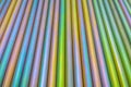 An abstract lines backround of colorful cadmium coated steel bars. Horizontal orientation with perspective