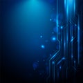 Abstract Lines Circuit Blue and White Lights Background