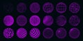 Abstract lines. 3D figure grid. Dot globe shapes. Explosion space sphere. Round molecular particle. Neon purple