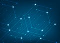 Abstract lines and dots connect background. Technology connection digital data and big data concept. Royalty Free Stock Photo