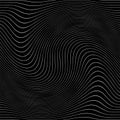 Optical art abstract background wave design black and white.Abstract pattern of wavy stripes or rippled 3D relief. Royalty Free Stock Photo