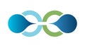 Abstract Linked Shapes Icon, Interconnection, Network Connection, Modern Design, vector design Generative AI Royalty Free Stock Photo
