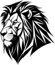 Abstract Lion Dark Monochrome Logo