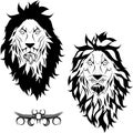 Lion head tattoo tribal pack set collection Royalty Free Stock Photo