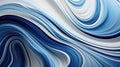 Abstract liquid art. Blue and white swirls luxury background.