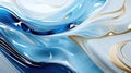 Abstract liquid art. Blue and white swirls luxury background. Royalty Free Stock Photo