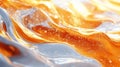 Abstract Liquid Art. Orange and Silver Waves Royalty Free Stock Photo