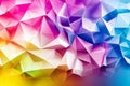 Abstract liquid crystal design, dynamic rainbow hues blending in geometric forms, bold and