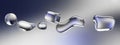 Abstract liquid droplets with reflective surfaces on a gradient background Royalty Free Stock Photo
