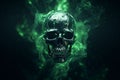 Abstract Liquid Emerald Skull Liquid