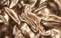 abstract liquid fluid bronze coppper folded metal surface with scratches and imperfections 3d render illustration Royalty Free Stock Photo