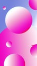 Abstract liquid fluid circles pink, red , and dark blue color background with copy space. 3D sphere shape pastel color design. Royalty Free Stock Photo