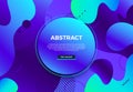 Abstract liquid frame. Modern fluid shapes frames design, colorful blue and cyan shape vector background