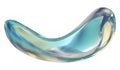 Abstract liquid glass shape with colorful reflections. Ribbon of curved water with glossy color wavy fluid motion. Chromatic
