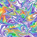 Abstract liquid marble paint effect background. Rainbow fluid modern illustration design, suminagashi art.