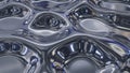Abstract liquid metal surface with flowing chrome reflections and organic wavy patterns a futuristic and dynamic metallic text Royalty Free Stock Photo
