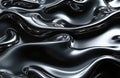 Abstract liquid metal surface with flowing waves. Shiny chrome fluid forms in dynamic motion. Reflective silver material creates Royalty Free Stock Photo
