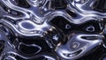 Abstract Liquid Metal Surface With Reflective Wavy Texture chrome silver Royalty Free Stock Photo