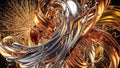 Abstract liquid metal swirls in dynamic motion with metallic textures Royalty Free Stock Photo