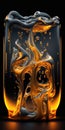 abstract liquid molten glass illustration design art. Royalty Free Stock Photo