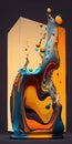 abstract liquid molten glass illustration design art Royalty Free Stock Photo