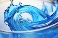 Abstract Liquid Motion: Vibrant Blue Cascading Waterfall