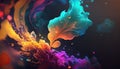 Abstract liquid, paint, brush stroke, splash art colorful background, drawn oil painting, colorful acrylic creative decoration Royalty Free Stock Photo