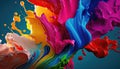 Abstract liquid, paint, brush stroke, splash art colorful background, drawn oil painting, colorful acrylic creative decoration Royalty Free Stock Photo