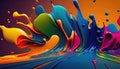 Abstract liquid, paint, brush stroke, splash art colorful background, drawn oil painting, colorful acrylic creative decoration Royalty Free Stock Photo