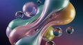 Abstract liquid sculpture with shimmering bubbles and fluid forms abstract art white background Royalty Free Stock Photo