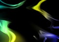 Abstract liquid shape. Fluid design, colorful template with neon shiny glowing vintage frame isolated or black background