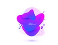 Abstract liquid shape. Fluid design. Isolated gradient waves with geometric lines, dots. Vector illustration