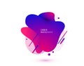 Abstract liquid shape. Fluid design. Isolated gradient waves with geometric lines, dots. Vector illustration
