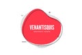 Abstract liquid shape with geometric design elements in memphis style. Banner design, abstract fluid shape with outline. Red curvy