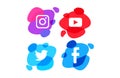 Abstract liquid shapes modern watercolor social media icon