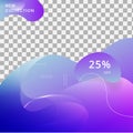Abstract liquid shapes sales background. Trendy gradient fluid design. Discount 25%, Sale banner social media template design, Royalty Free Stock Photo