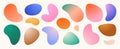 Abstract liquid shapes set vector background. Fluid graphic design in bright color. Isolated gradient wave figure in