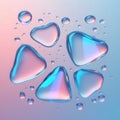 Abstract liquid-style iridescent triangle blobs on a transparent background Royalty Free Stock Photo
