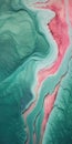 Abstract Liquid Water Painting In Pink And Emerald By Scarlett Hooft Graafland