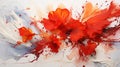 Abstract Liquid Watercolor Minimalist Art Red Floral Background